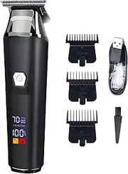 Household Digital Display Professional Electric Hair Clipper Set, Clippers and Trimmers Set with Digital Gap Trimmer Blade Rechargeable Haircut Machine with Package Box for Men Husband (Black 1 pcs)