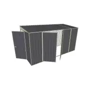Build-a-Shed 1.5 x 3.7 x 2.0m Skillion Double Hinged Side Doors Shed - Grey