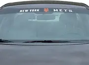 FANMATS 61452 MLB - New York Mets Windshield Decal | White | 34” x 3.5 | NY Cap Logo & Wordmark