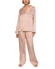 Eberjey Inez Printed Washable Silk Long Pajama Set