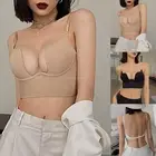 Women Low Back Bra Wire Lifting Deep U-Shaped Plunge Backless Push Up Sexy Bra
