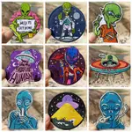 【客製化 #魔鬼氈】高品質繡片 布貼 外星人UFO 3D 立體刺繡布貼宇宙徽章 布繡 DIY牛仔外套補丁貼佈標熨燙佈章