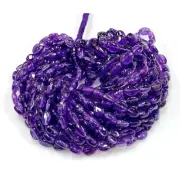 AAA Natural Amethyst Gemstone Oval Shape Beads Strands Size 9x7 - 12x14mm 16"