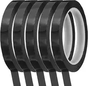 uxcell Whiteboard Tape 12mm Self Adhesive Graphic Chart Line Tape 66 Meters Grid Marking Stickers for Pinstripe Dry Erase Board Scrapbooking DIY Art Crafts, Black, Pack of 5