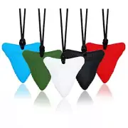 Sensory Chew Necklaces for Kids, Shark Tooth Silicone Chewy Necklace 5 Pack