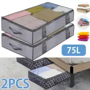 2Pcs Under Bed Storage Bags 2 -Pack Underbed Clothing Organizer Storage Cover··