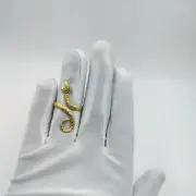 Vintage Snake Ring Gold 925 Sterling Silver Cocktail Ring