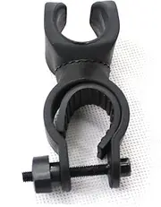 VANZACK 2Pcs Adjustable Rotational Bike Flashlight Holder Mount Lightweight Rubber Handlebar Bracket Clip for Steady Torch Attachment Black