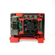 TerraPi Case for Raspberry Pi with Vertical SSD - RED Bundle