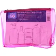 6 Pack Sprayco On The Go Reusable Airline Cosmetics Bag, Fits in Carry On, Cl...