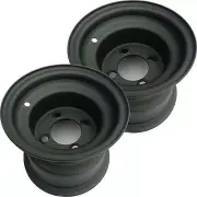 2) Golf Cart Go Kart Riding Lawn Mower RIM WHEEL 8x7 4/4 Flat Black Zero Offset