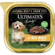 Ultimates Indulge Wet Dog Food Beef Mince In Gravy 100g