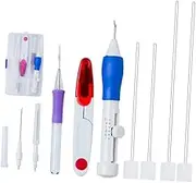 Operitacx DIY Embroidery Pen Punch Needle Kit Craft Tool for Comfortable Hand Use for Transforming Textiles with Patterns Flowers and Decorative Artworks for Friends and Family