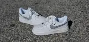 Custom Nike Air Force 1 One White Silver Size 4.5 Jordan Air Max Lebron