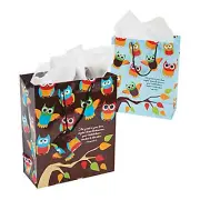 Owl Party Owls on a Tree Gift Favour Bags with Scripture Bag Pk of 4 Free Post