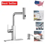 Premium Pull Down Kitchen Faucet with Soap Dispenser - Effortless Installation
