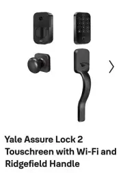Yale Assure Lock 2- Wi-Fi Touchscreen Smart Lock with Ridgefield Handleset Black