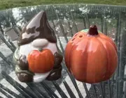 Fall Mini Salt & Pepper Shakers Gnome and Pumpkin Autumn Thanksgiving