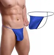 [Generic] Men's G-String Thong Underwear Sexy Bulge Pouch Stretchy Thongs for Mens Adjustable Low Rise Underwear Briefs