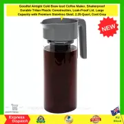 Airtight Cold Brew Iced Coffee Maker, Leak-Proof Lid, Stainless Steel, 2 L AU