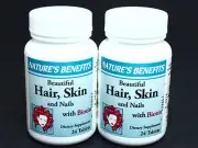HAIR SKIN NAILS with BIOTIN 5000 mcg Dietary Supplement 48 tablets Lot of 2