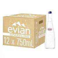 在飛比找Yahoo!奇摩拍賣優惠-Evian 氣泡天然礦泉水 750毫升 X 12入