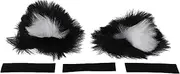 X AUTOHAUX Motorcycle Helmet Accessories Decoration Two-Color Cat Ears for Motorcycle Bicycle Skiing Helmets Black White Plush Sticker 1 Set