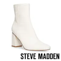 在飛比找momo購物網優惠-【STEVE MADDEN】DIVINE 蛇紋拉鍊粗高跟短靴