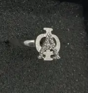 Alpha Phi Sterling Silver Badge Ring! Size 6