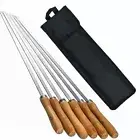 40CM Grill Skewers 6 Pack Stainless Steel Flat BBQ Grilling Kebab Reusable Tools