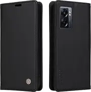 [YBFJCE] Case for Oppo A57 2022/A77 5G/A57s PU Leather Wallet Cover,Flip Folio Case with Card Holders,Magnetic Phone Cover Compatible with Oppo A77 5G,Black