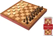 Folding Wood Chess & Checkers Set