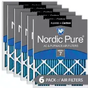 15x20x1 (14_1/2x19_1/2) Pleated Air Filters MERV 7 Plus Carbon 6 Pack