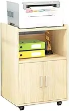 Filing Cabinet Removable Office Shelf Printer Shelf Filing Cabinet Multi-Tier Storage Shelf with Door Desk Side Cabinet File Storage Cabinets(Natural)