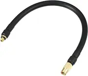 X AUTOHAUX Universal M6 Inflator Air Pump Hose Adapter Tyre Valve Inflator Extension Hose, 30cm Length, Copper Rubber, Black