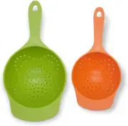 Mini Colanders Set 2 Plastic Pack Mesh Strainer Colanders Handle Case of 144 Set