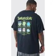 Mens Plus Tamagotchi Back Print License T-shirt In Black