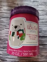 Lolita Love My Wine All Warm & Snuggly Stemless Wine Glass 20oz Hand Painted