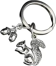 [TOVINANNA] 2Pcs Squirrel Shape Pendant Keychain Hand Painted Doll Keyrings for Bags Unique Car Key Fob Fashionable Accessories for Handbags and Purses