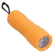 9 LED Black Torch Light Mini Flashlight Camping Hiking Rubber Case TE830
