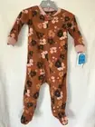 New Carter's Floral Fleece Pajama PJs Footie Sleeper Infant Girl Brown