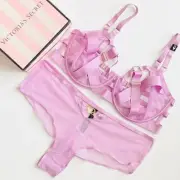 34D SMALL Victoria’s Secret lilac harness strappy bra set cheeky panty