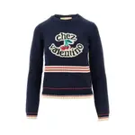 [VALENTINO] VALENTINO 'Chez Valentino' inlay sweater Woman S S Blue