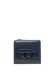 [Diesel] Diesel - Zipped leather card holder - Zip-Round Wallets - Man - Blue UNI Blue