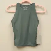 Everlane The Perform Tank Green Built In Shelf Bra Size XS NWT