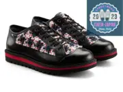 Onitsuka Tiger THE ONITSUKA BLUCHER LO 1183C330 002 BLACK/RED Unisex Tweed Shoes
