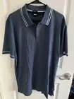 Hugo Boss Parlay 203 Mercerised Blue Gray Polo Shirt Made in Peru Size 2XL