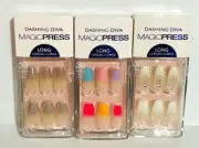 New Dashing Diva Manicure Nails French Glitter 3 Sets No Glue Magic Press On