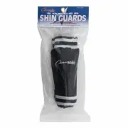 Champion Sports YOUTH Sock-Style Soccer Shin Guards, BLACK with White, Ages 4-10