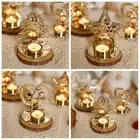 Gold Christmas Candlestick Ornament Iron Art Iron Candle Stand Christmas
